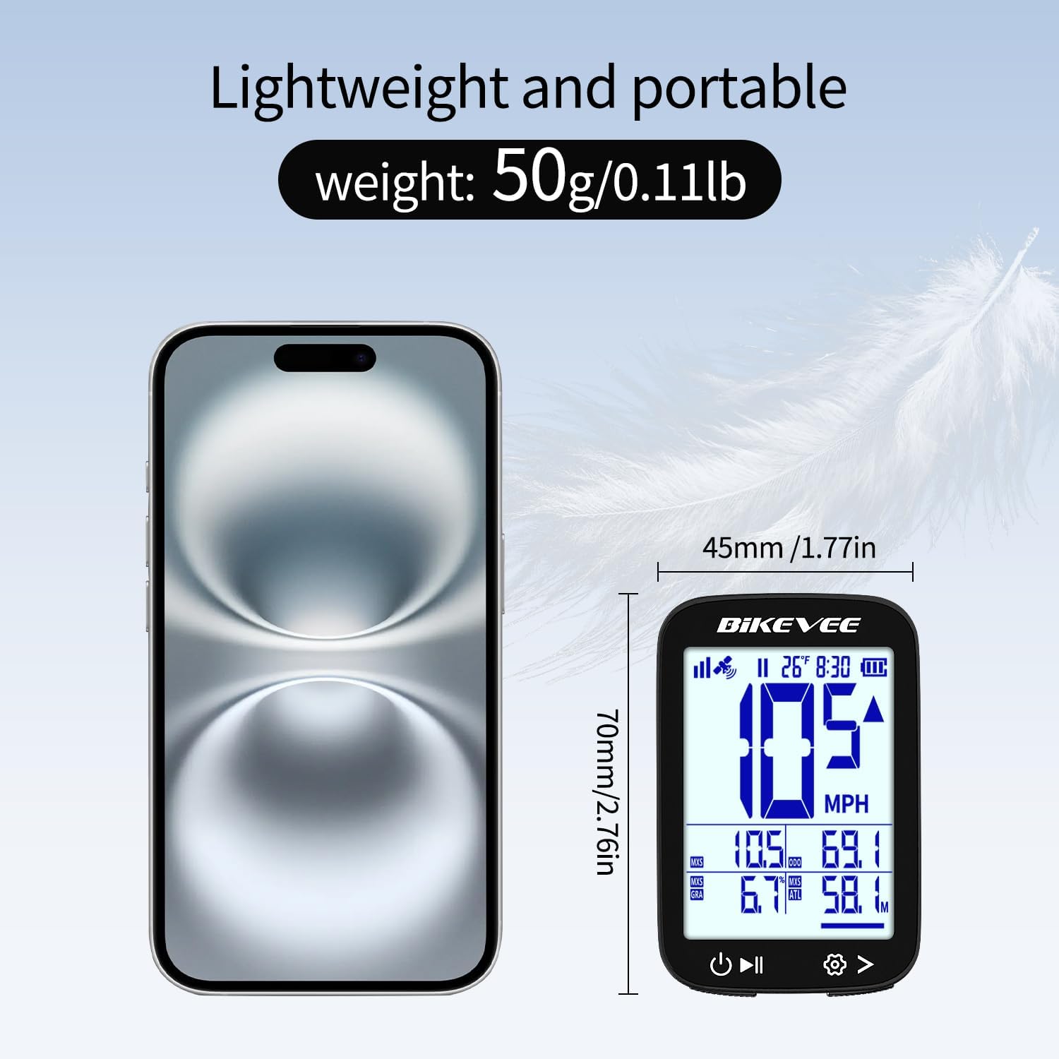 Bike Speedometer GPS Wireless Cycling Computer – Auto Start/Stop