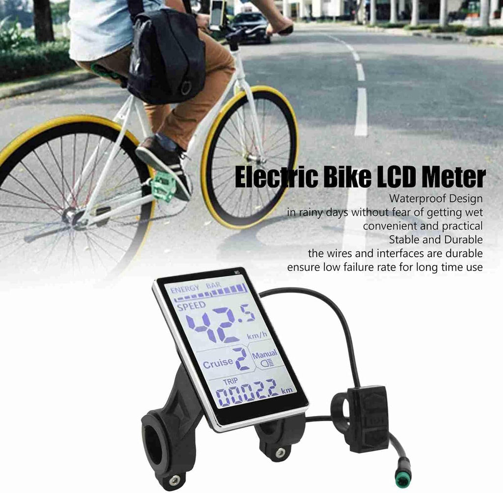 Electric Bike LCD Display Meter, M5 Waterproof LCD E Bike Display