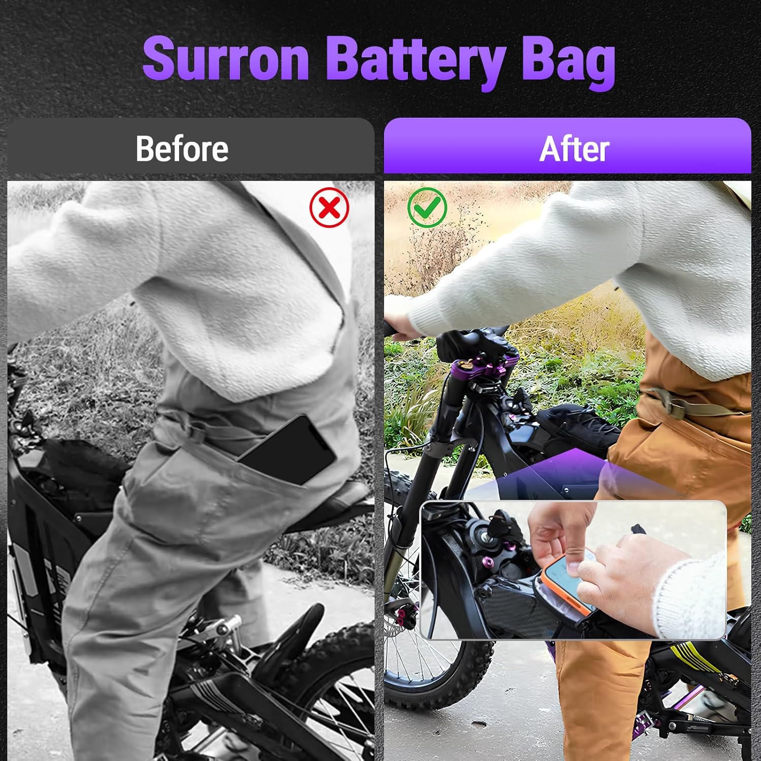 Electric Dirt Bike Frame Bag for Yozma