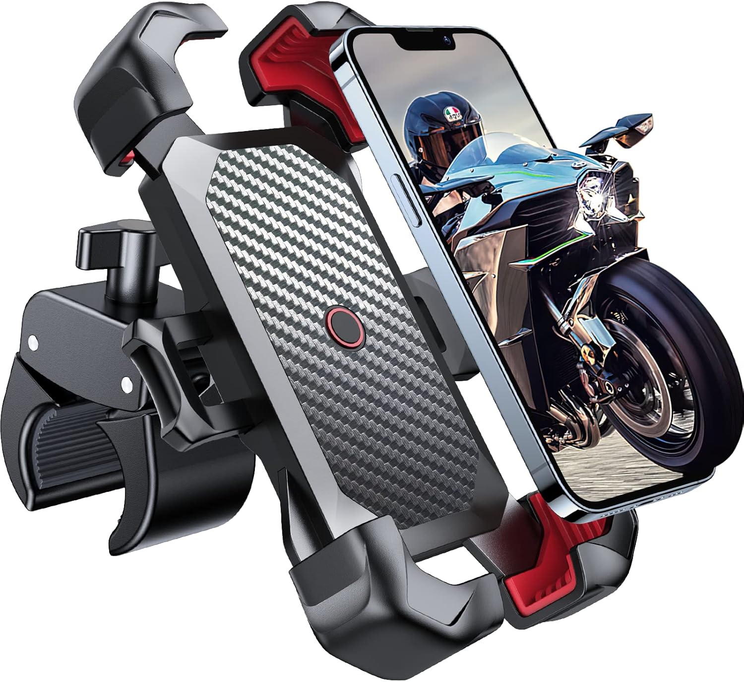 Motorcycle Phone Mount, [1s Auto Lock][100mph Military Anti-Shake] Bike Phone Holder